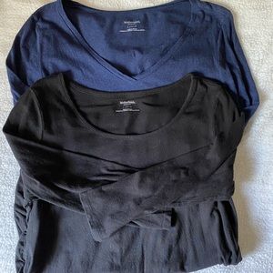 Lot of two three-quarter sleeve maternity tops